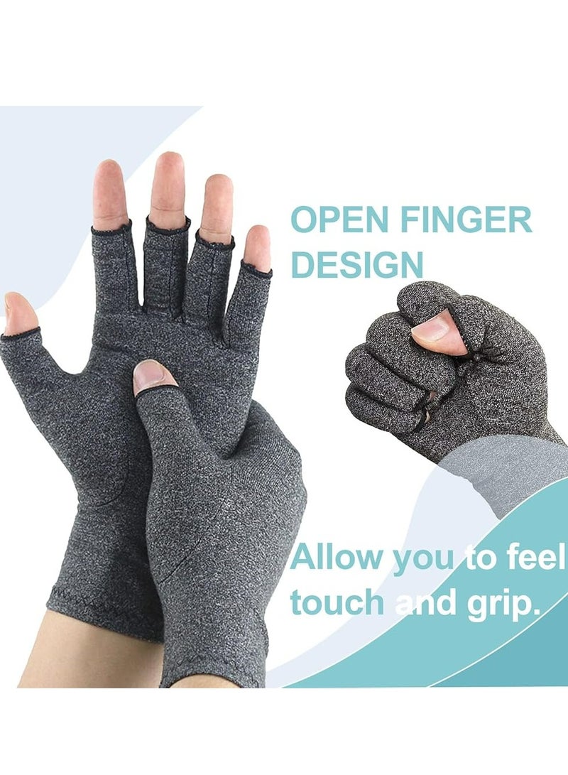 Oasisgalore Open-Finger Arthritis Compression Gloves (M) - 1 Pair, for Men & Women, Carpal Tunnel & Rheumatoid Pain Relief.  - Image 2