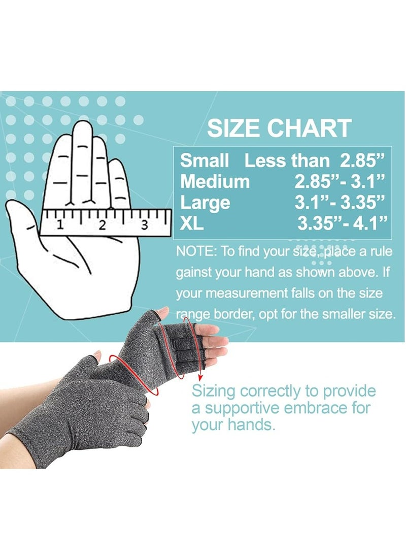 Oasisgalore Open-Finger Arthritis Compression Gloves (M) - 1 Pair, for Men & Women, Carpal Tunnel & Rheumatoid Pain Relief.  - Image 4