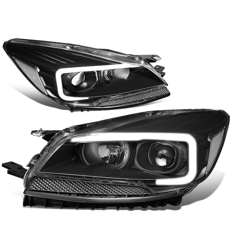 مجموعة مصابيح أمامية LED ثلاثية الأبعاد من DNA MOTORING لسيارة فورد إيسكيب 2013-2016، أسود/شفاف