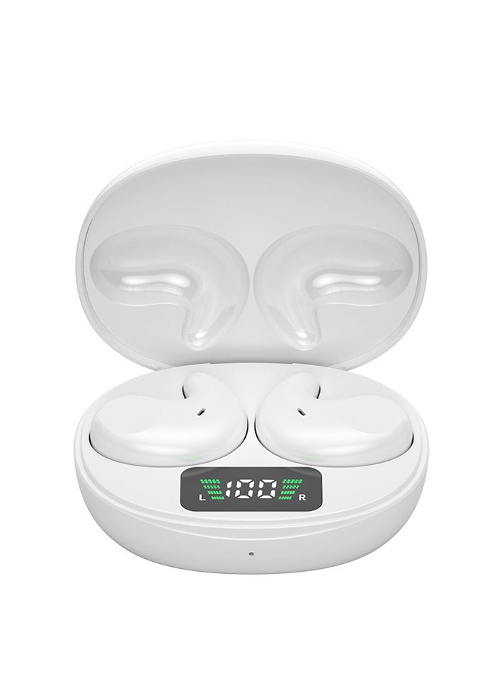 Bluetooth Wireless Headset, Noise Cancelling Microphone, Waterproof, LED Digital Display - White - Image 1