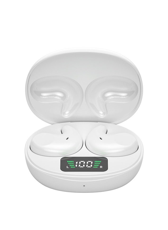 Generic - Bluetooth 5.3 Wireless Headset, Noise Cancelling Microphone, Waterproof, LED Digital Display - White - Image 1
