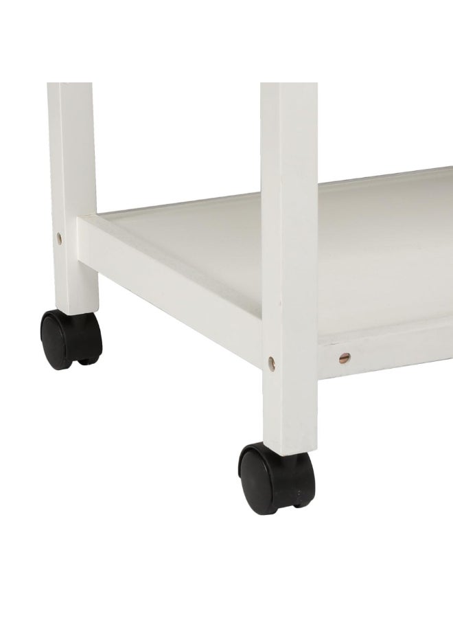 Five Simply Smart 2-Tier Bamboo Serving Trolley White and Brown 87 x 48 x 78 cm 100187 - Image 4