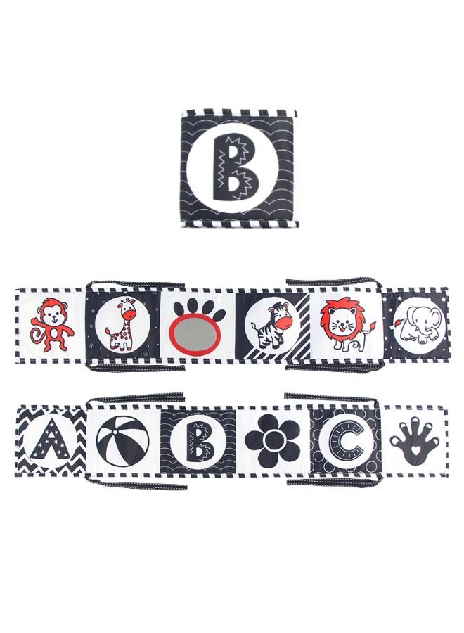 Nontoxic Fabric Cloth High Contrast Foldable Baby Early Educational Activity Cloth Soft Book Content Includes Animals And Letters - Image 1