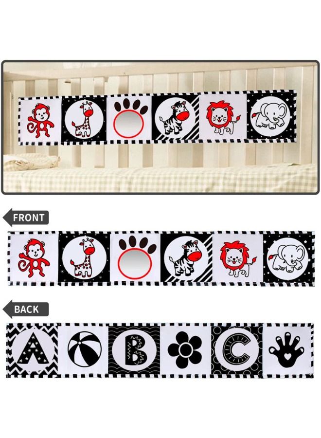 Nontoxic Fabric Cloth High Contrast Foldable Baby Early Educational Activity Cloth Soft Book Content Includes Animals And Letters - Image 3