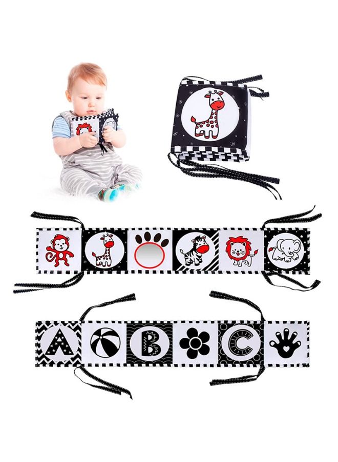 Nontoxic Fabric Cloth High Contrast Foldable Baby Early Educational Activity Cloth Soft Book Content Includes Animals And Letters - Image 2