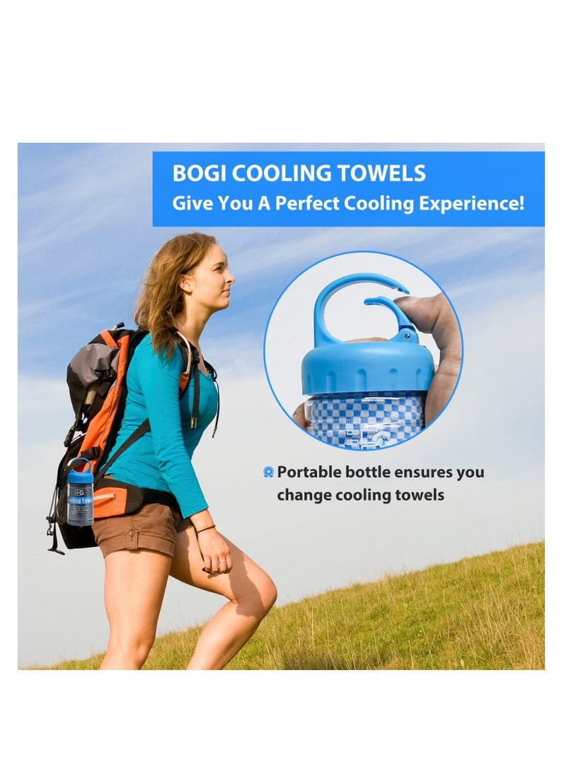 SOLARAE Cooling Towel Set - 2 Pack Instant Cooling Towels for Neck and Face, Soft Breathable Ice Towels for Yoga, Sports, Gym, Camping & More Activities (Blue & Grey, 40"x12") - Image 2