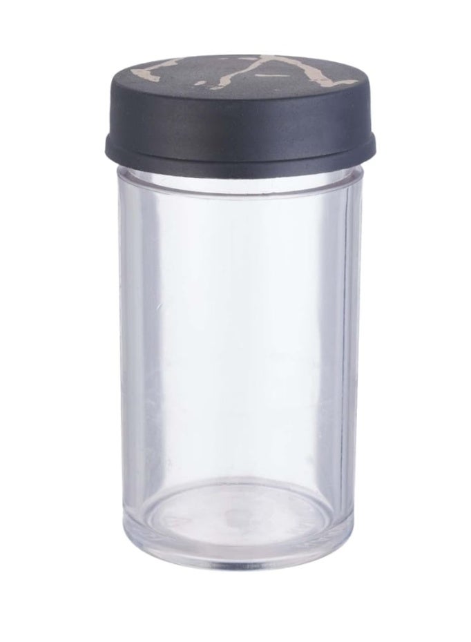 Acrylic Spice Jar Set – 4 Pieces with Plastic Lids and Wooden Stand (90 ml, Transparent/Black) - Image 3