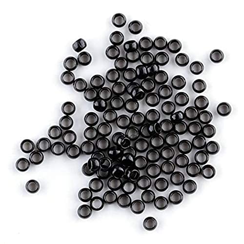 Funyn Nano Copper Micro Rings Dreadlock Beads Microlink Nano Micro Tube Ring for Tip/Ring Hair Extensions Link Hair Tools Accessories (#1 Black) - Image 4