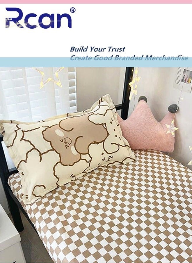 Rcan 3 Piece School Season Duvet Cover Set College Style Cartoon Print Kids Bedding Quilt Cover Sheet Pillow Covers Set for Dormitory Single Bed Children's Bed for Boys Girls 150x200cm/ 59x78.7In  - Image 3
