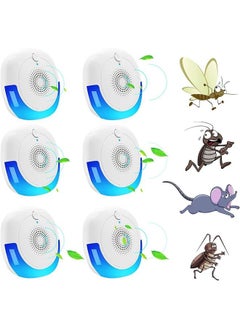 Ultrasonic Insect Repellent, 6-Pack Insect Repellent Electronic Plug, Ultrasonic Insect Repellent, Indoor, Office, Cockroaches, Spiders, Flies, Mosquitoes