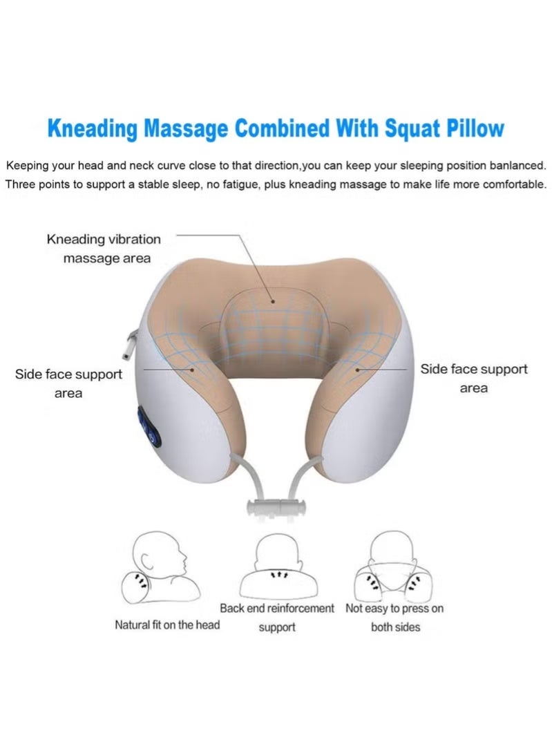 Raxoom Travel Pillows For Sleeping Airplane Portable Electric Neck Massager Soft Comfortable Breathable Shaped Memory Foam Massage Neck Pillow For Car Home And Office - Image 4