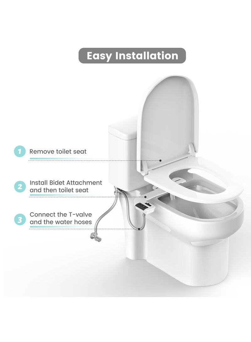 Bidet Attachment for Toilet, Ultra-Slim Self Cleaning Fresh Cold Water Sprayer Bidets for Existing Toilets Seat, Non-Electric Dual Retractable Nozzles Badays for Existing Toilets  - Image 5