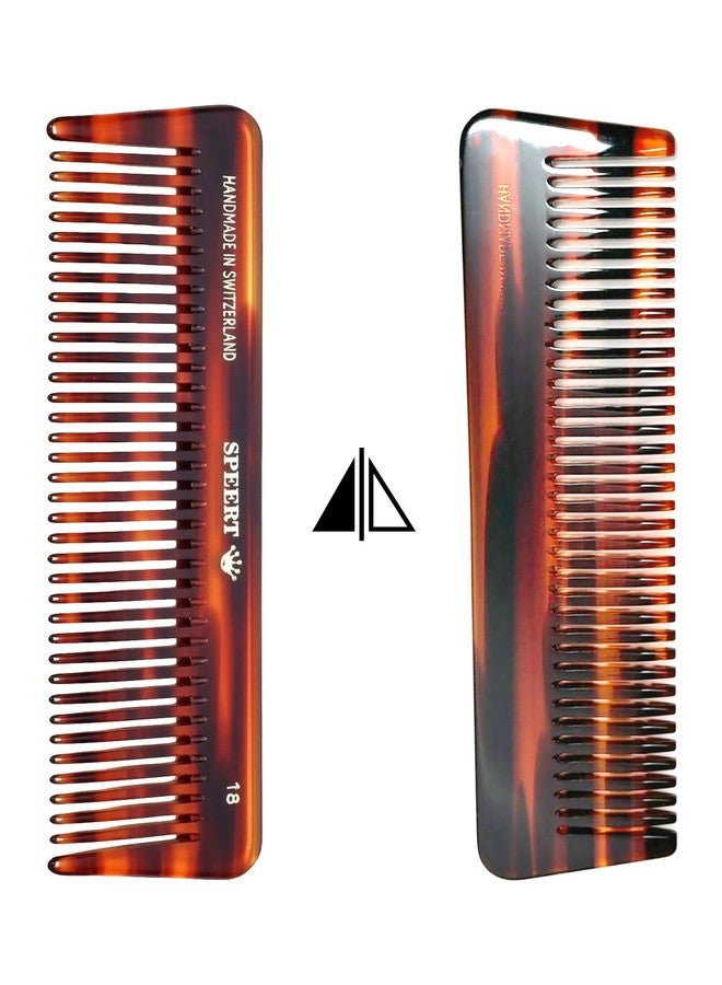 Speert #18 Handmade Wide Tooth Comb Tortoise Havana Acetate Thick Coarse Curly Detangling Parting Grooming Teasing Hair Styling Hairdresser Barber Hairdressing Wet Dry Pocket Travel Women Men Kids - Image 5