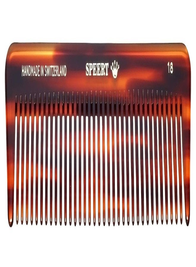 Speert #18 Handmade Wide Tooth Comb Tortoise Havana Acetate Thick Coarse Curly Detangling Parting Grooming Teasing Hair Styling Hairdresser Barber Hairdressing Wet Dry Pocket Travel Women Men Kids - Image 1