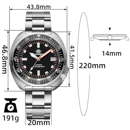 ADDIESDIVE Automatic Dive Watch NH35 Stainless Steel Sapphire Crystal 200 M Waterproof Analog Stainless Steel - Image 2