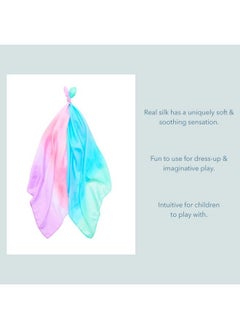 Sarah's Silks Set Of 2 Mini Playsilks 100% Silk 21" Square Scarf For Dance Movement And Pretend Play Blossom And Sea  - Image 4