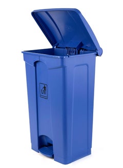 Generic Step Trash Bin | Plastic Matte Finish | Functional Waste & Garbage Waste Bin | Suitable For Homes, Villas, Large Areas & Communal Spaces | Blue | 87 Liters  - Image 2