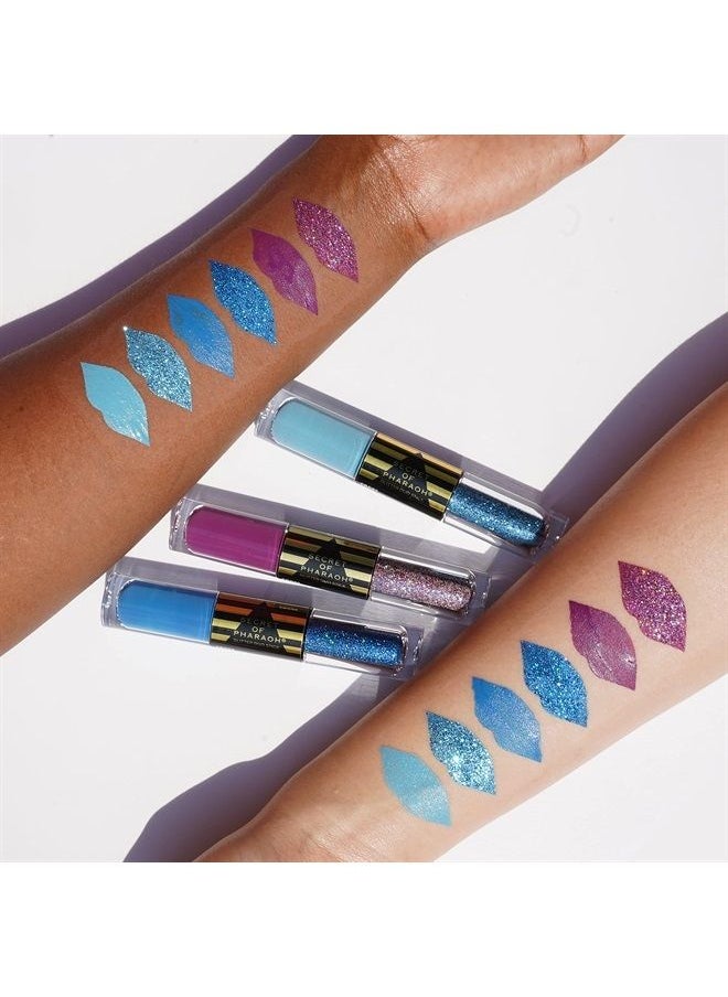 EBIN NEW YORK - Secret of Phraoh Glitter Duo Stick 3pack - Egyptian Sky, Queen Mystique, Dark Lotus - Image 1