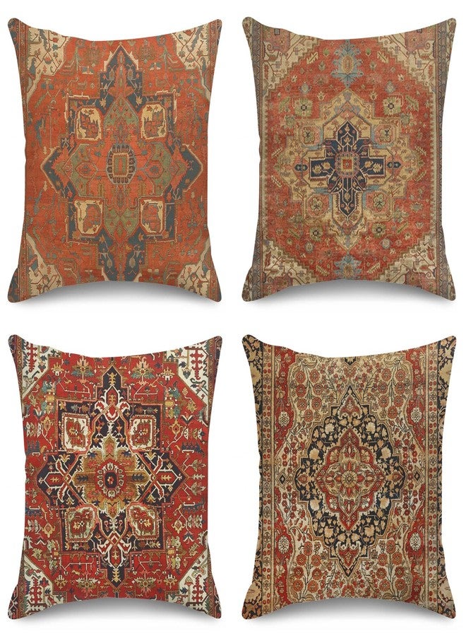 Sanwarm Throw Pillow Covers Home Decor Set of 4 Pillow Cases Decorative 20 x 20 Inches Cushion Couch Sofa Pillowcases Turkey Kilim Ancient Antique - Image 1