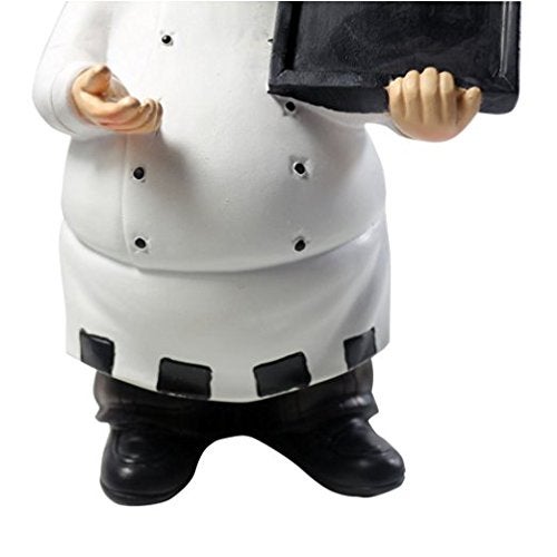 KiaoTime 98915HB Italian Chef Figurines Kitchen Decor with Chef Chalkboard Counter Top Chef Figurine Collectible Kitchen Chef Decor Statue - Image 3