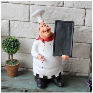 KiaoTime 98915HB Italian Chef Figurines Kitchen Decor with Chef Chalkboard Counter Top Chef Figurine Collectible Kitchen Chef Decor Statue - Image 5