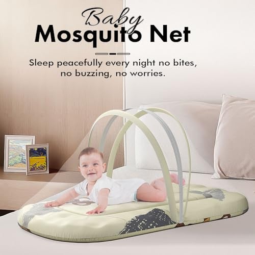 StarAndDaisy 3 in 1 Baby Mosquito net for Sleeping - Newborn, Infant Mosquito net for Baby/Soft and Comfortable Bed for 0-12 Months/Washable Cotton Design -Teddy Print - Image 2