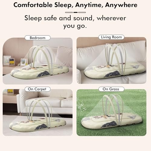 StarAndDaisy 3 in 1 Baby Mosquito net for Sleeping - Newborn, Infant Mosquito net for Baby/Soft and Comfortable Bed for 0-12 Months/Washable Cotton Design -Teddy Print - Image 5