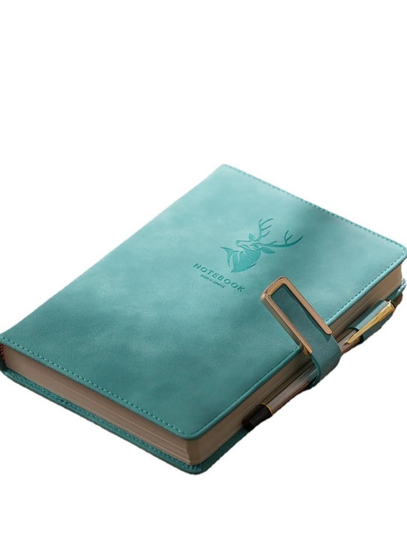 Premium A5 Hardcover Notebook with Pen - 416 Pages, Thick Lined Paper, PU Leather, Algae Green, Perfect for College and Executive Use - Image 2