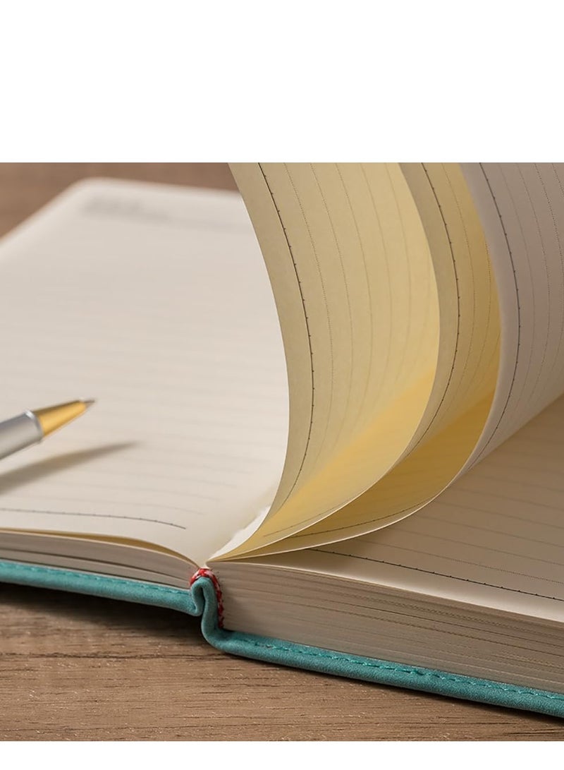 Premium A5 Hardcover Notebook with Pen - 416 Pages, Thick Lined Paper, PU Leather, Algae Green, Perfect for College and Executive Use - Image 4