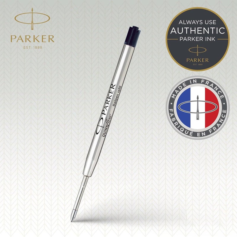 PARKER QUINKflow Ballpoint Pen Ink Refill, Medium Tip, Black - Image 1