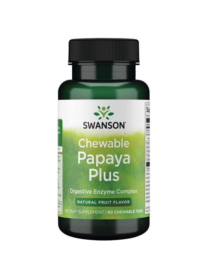 Swanson Chewable Papaya Plus 90 Chwbls Enzyme - Image 1