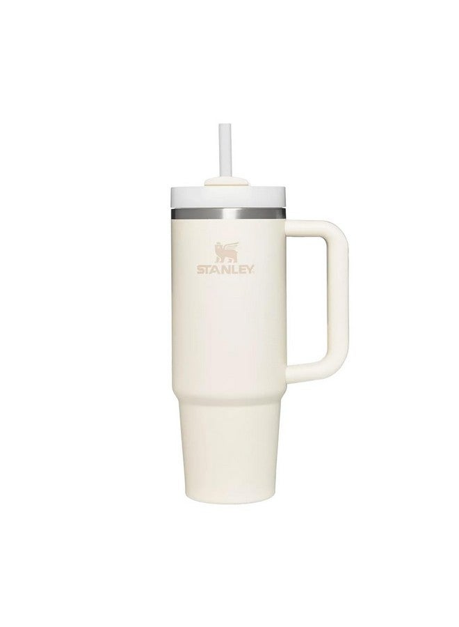 ستانلي كوب Stanley Quencher H2.0 FlowState المصنوع من الفولاذ المقاوم للصدأ والمُعزل بالفراغ مع غطاء وقشة للمياه والشاي المثلج أو القهوة والعصائر والمزيد، كريمي، 30 أونصة  - Image 1