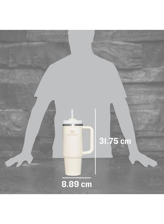 ستانلي كوب Stanley Quencher H2.0 FlowState المصنوع من الفولاذ المقاوم للصدأ والمُعزل بالفراغ مع غطاء وقشة للمياه والشاي المثلج أو القهوة والعصائر والمزيد، كريمي، 30 أونصة  - Image 4