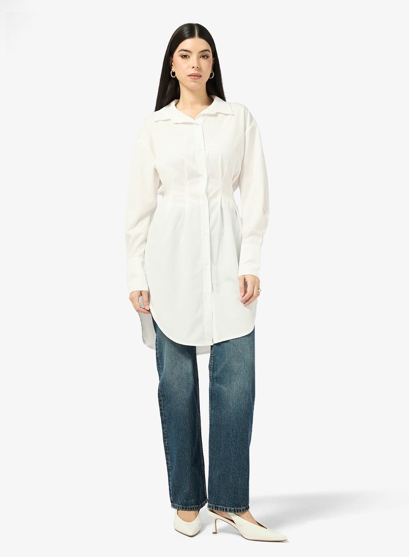 ELLA Longline Button Down Shirt - Image 4
