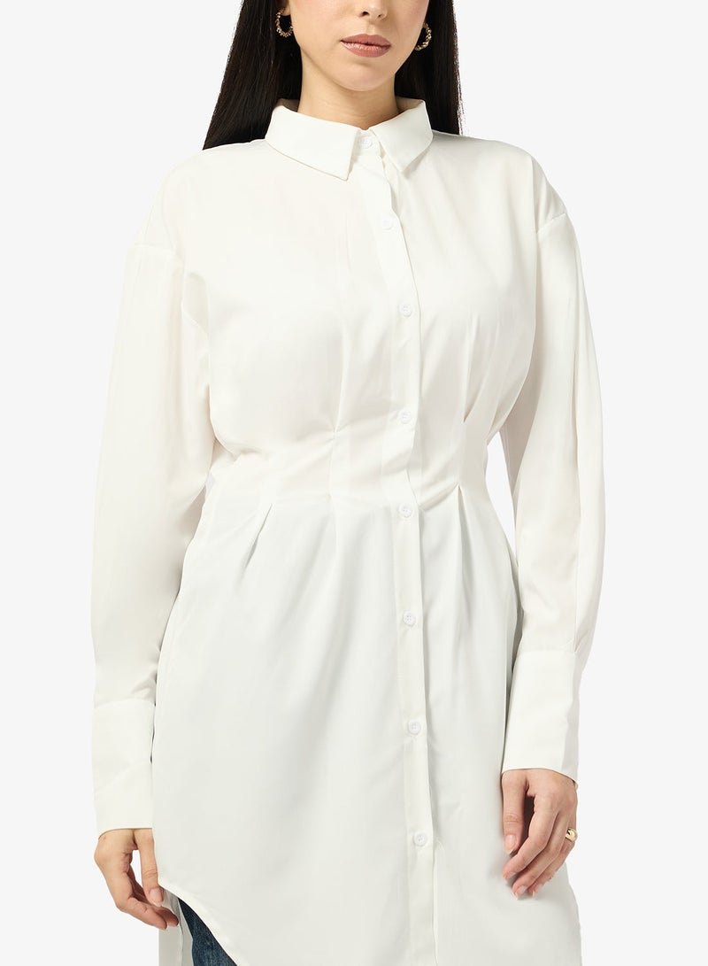 ELLA Longline Button Down Shirt - Image 3
