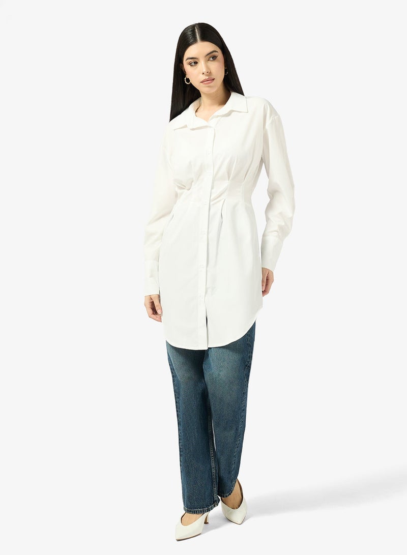 ELLA Longline Button Down Shirt - Image 1