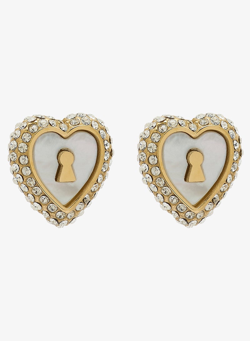 جس أقراط مرصعة باللؤلؤ على شكل قلب - Image 1