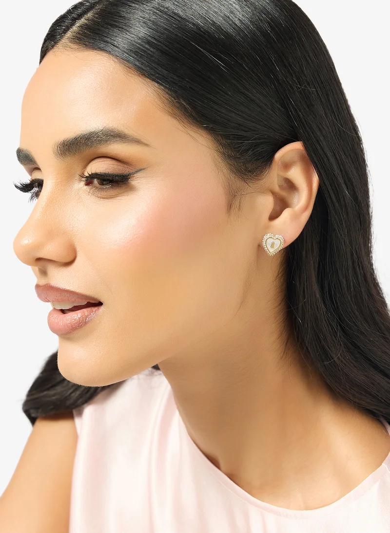 GUESS  Pearly Heart Stud Earrings for Women | Best Price UAE
