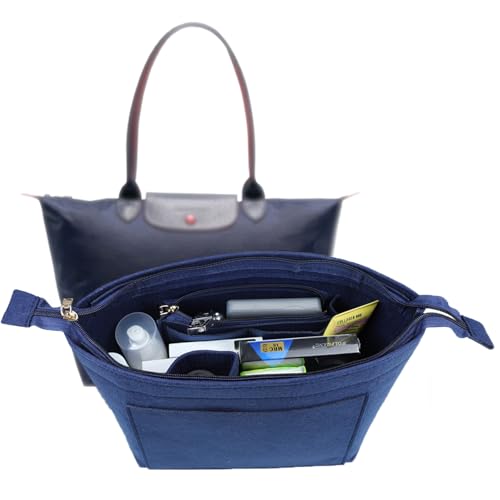 Lckaey Purse Organizer Insert for Longchamp Le Pliage Handbags Insert Felt Organizer1014navyblue-L - Image 1