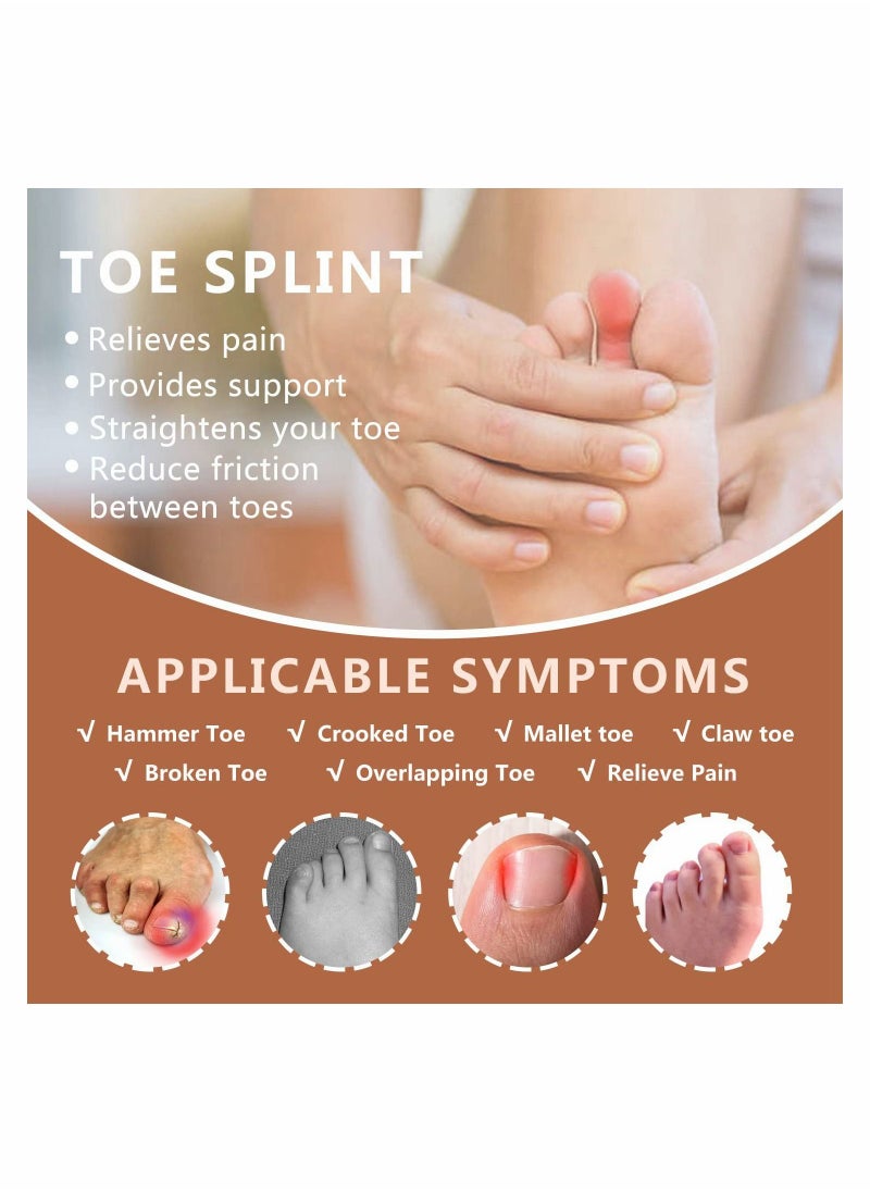 Excefore - 1 Pair Toe Splint Toe Corrector Brace, Toe Straightener for Hammer Toe, Crooked Toe, Mallet Toe, Bent Toe, Claw Toe, Toe Wrap to Align and Support Broken Toe, Fits Women and Men(One Size) - Image 1