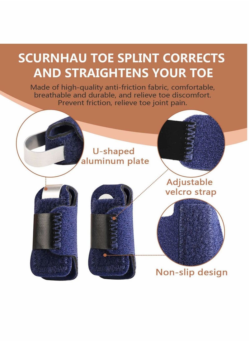 Excefore - 1 Pair Toe Splint Toe Corrector Brace, Toe Straightener for Hammer Toe, Crooked Toe, Mallet Toe, Bent Toe, Claw Toe, Toe Wrap to Align and Support Broken Toe, Fits Women and Men(One Size) - Image 1