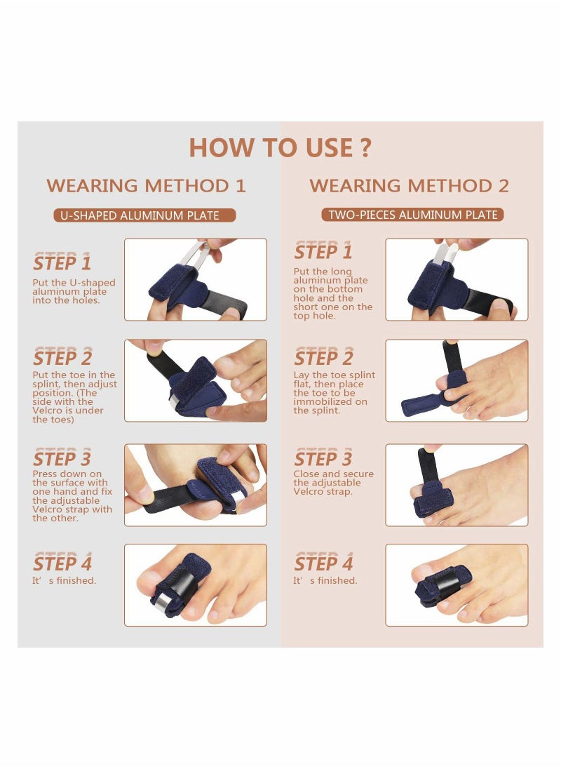 Excefore - 1 Pair Toe Splint Toe Corrector Brace, Toe Straightener for Hammer Toe, Crooked Toe, Mallet Toe, Bent Toe, Claw Toe, Toe Wrap to Align and Support Broken Toe, Fits Women and Men(One Size) - Image 1