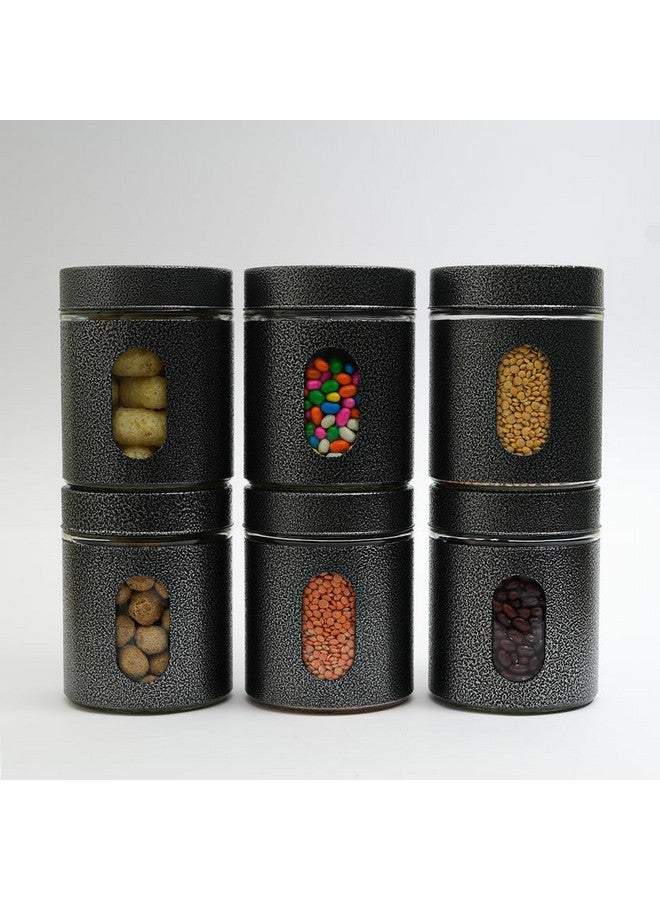 Femora Femora Clear Glass Oval Shape Window with Carbon Steel Jacketed Glass Jars | 1 Year Warranty | Airtght | Jars for Snacks, Fry Food, Masala, Spice, Pickles, Cookies |300 ML | Set Of 3 | Blue-Green - Image 5