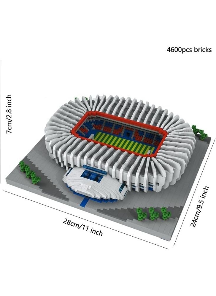 بريميم نموذج مكعبات بناء ملعب كامب نو لكرة القدم – مجموعة بناء ملعب رياضي واسع النطاق، مكعبات متطابقة بدقة، هيكل متين، تصميم جاهز للعرض - Image 4