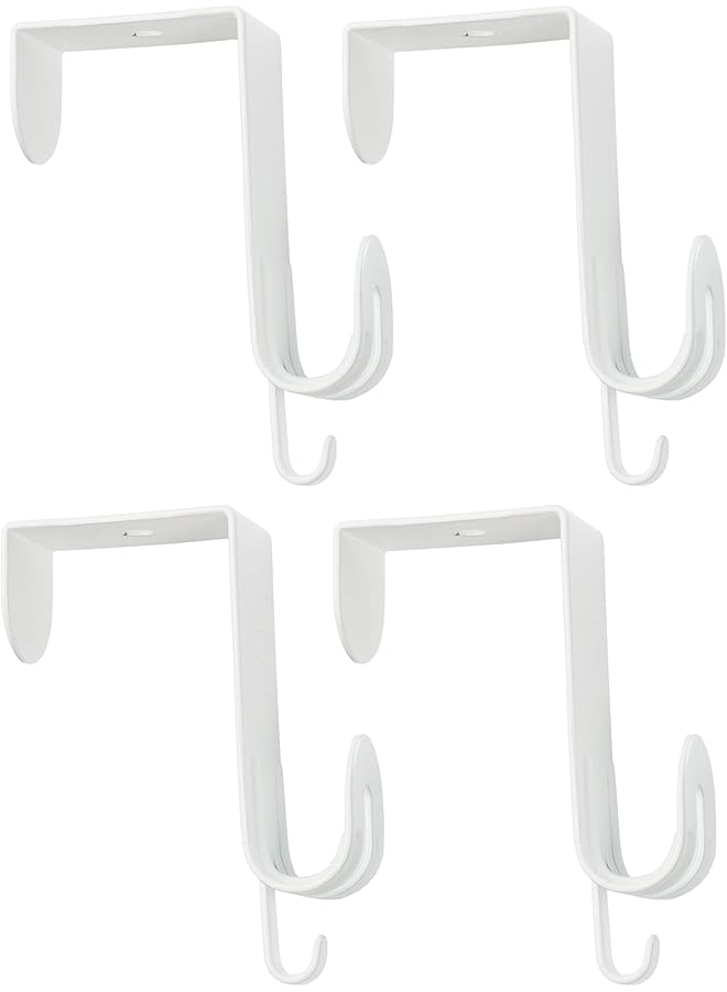 promass SEKINER Over-Door Hooks, White, For Door Thickness 4cm, 6.5x9x2.5cm, 604.981.10 - Set of 4