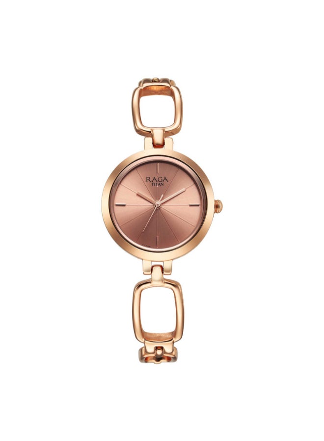 تيتان ساعة يد نسائية بعقارب دائرية معدنية - Image 1