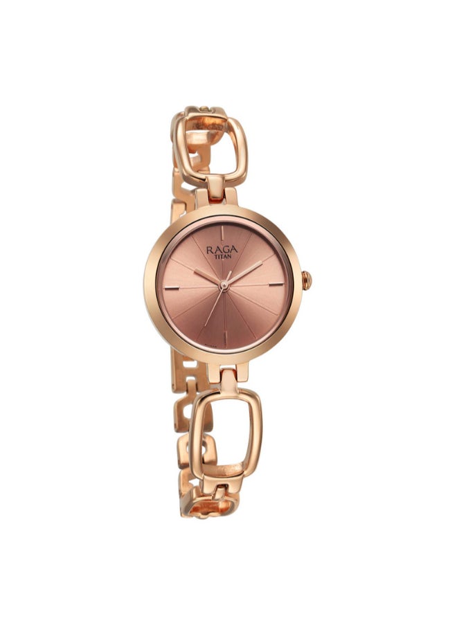 تيتان ساعة يد نسائية بعقارب دائرية معدنية - Image 2