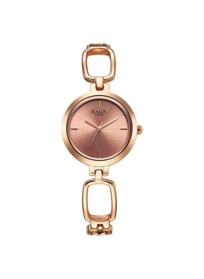 Raga Quartz Analog Rose Gold Dial Rose Gold Metal Strap Watch for Women - 2725WM01