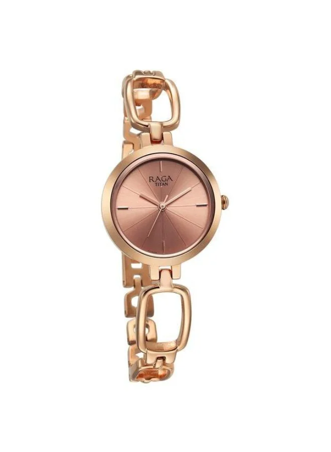 TITAN Raga Quartz Analog Rose Gold Dial Rose Gold Metal Strap Watch for Women - 2725WM01