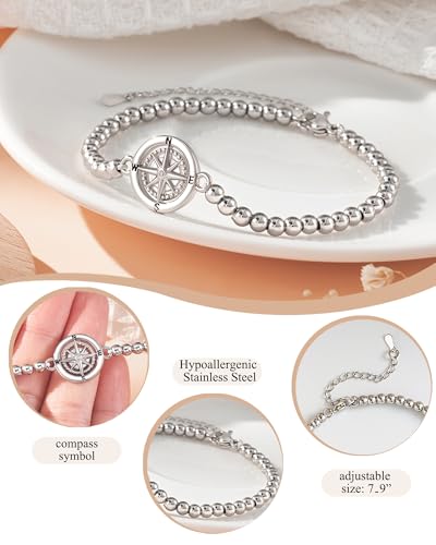 Shonyin Coworker Retirement Gifts for Women 2025 Going Away Leaving Gifts, Compass Bracelet You Will Be Missed Farewell Goodbye Gifts for Coworker Woman Manager Boss Teacher Employee - Image 5